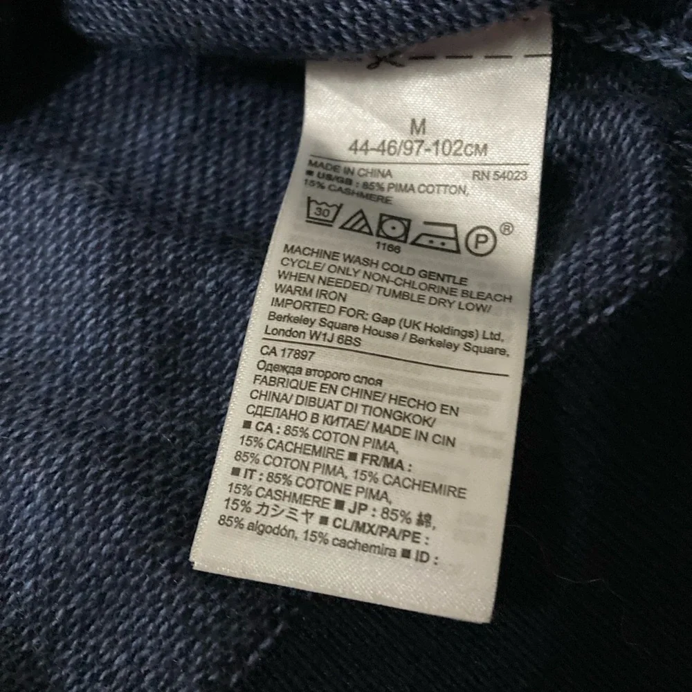 Pima Cotton and Cashmere Blend Sweater Medium‎ Navy Blue Banana Republic